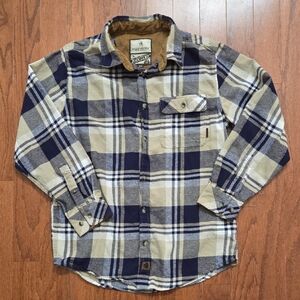 Legendary Whitetails Original Buck Camp Blue and Tan Plaid Shirt